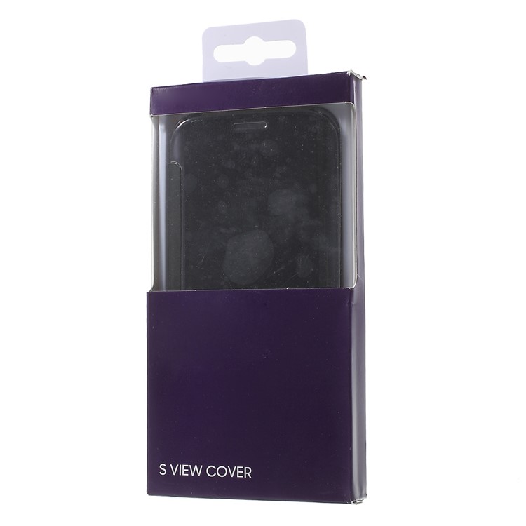 Invisible View Plated PC Smart Leather Flip Case for Samsung Galaxy S6 edge G925 - Black-9