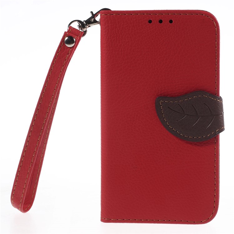 Leaf Flip Stand Wallet Leather Cover for Samsung Galaxy Core Prime SM-G360 - Red-3