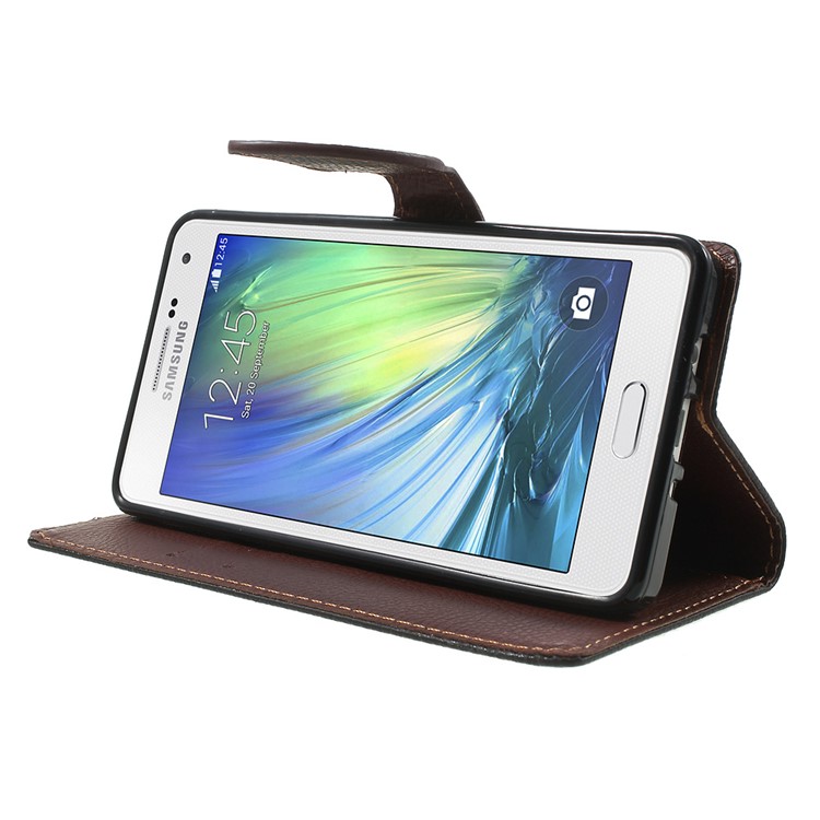 Leaf Flip Stand Wallet Leather Case for Samsung Galaxy A5 SM-A500F - Black-3