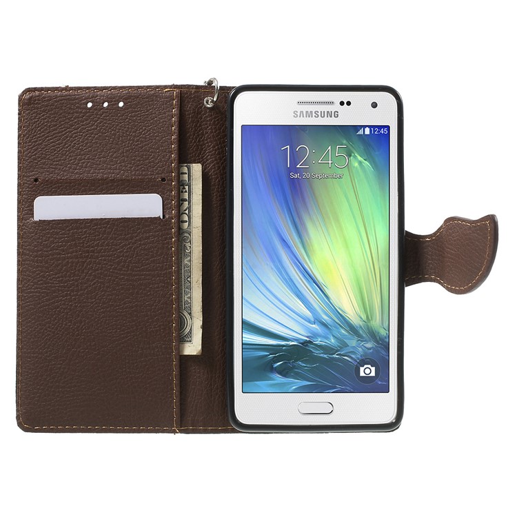 Leaf Flip Stand Wallet Leather Case for Samsung Galaxy A5 SM-A500F - Black-5