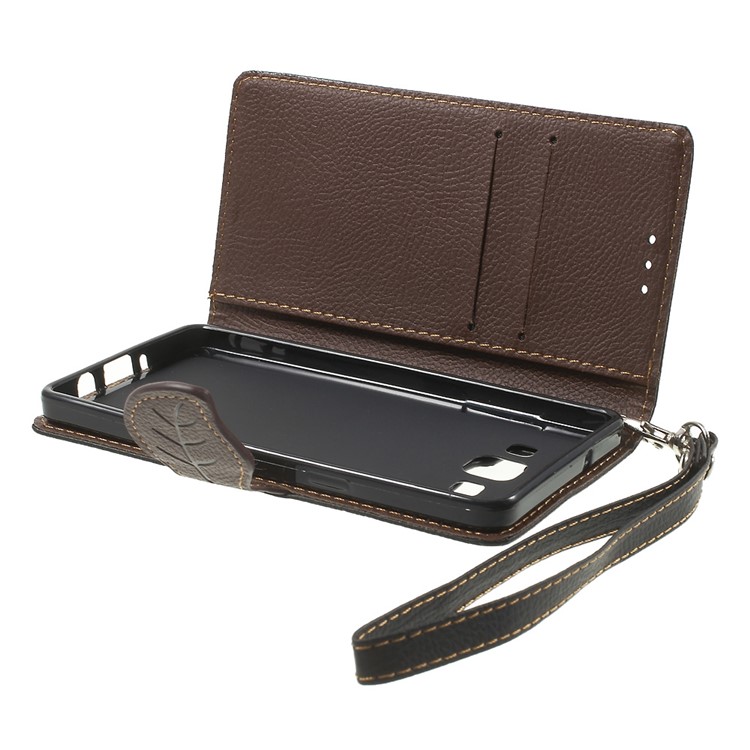 Leaf Flip Stand Wallet Leather Case for Samsung Galaxy A5 SM-A500F - Black-6