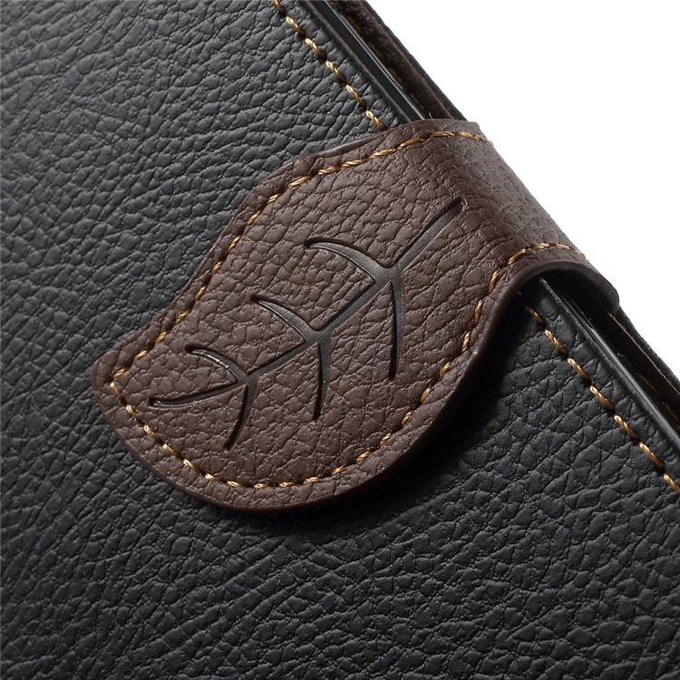 Leaf Flip Stand Wallet Leather Case for Samsung Galaxy A5 SM-A500F - Black-9