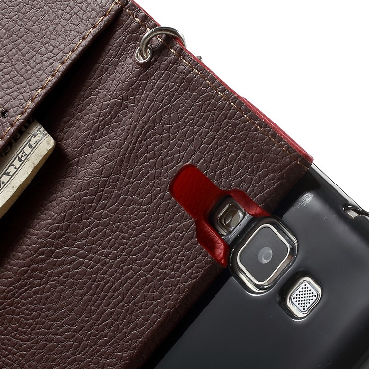 Leaf Flip Stand Wallet Leather Cover for Samsung Galaxy A5 SM-A500F - Red-7