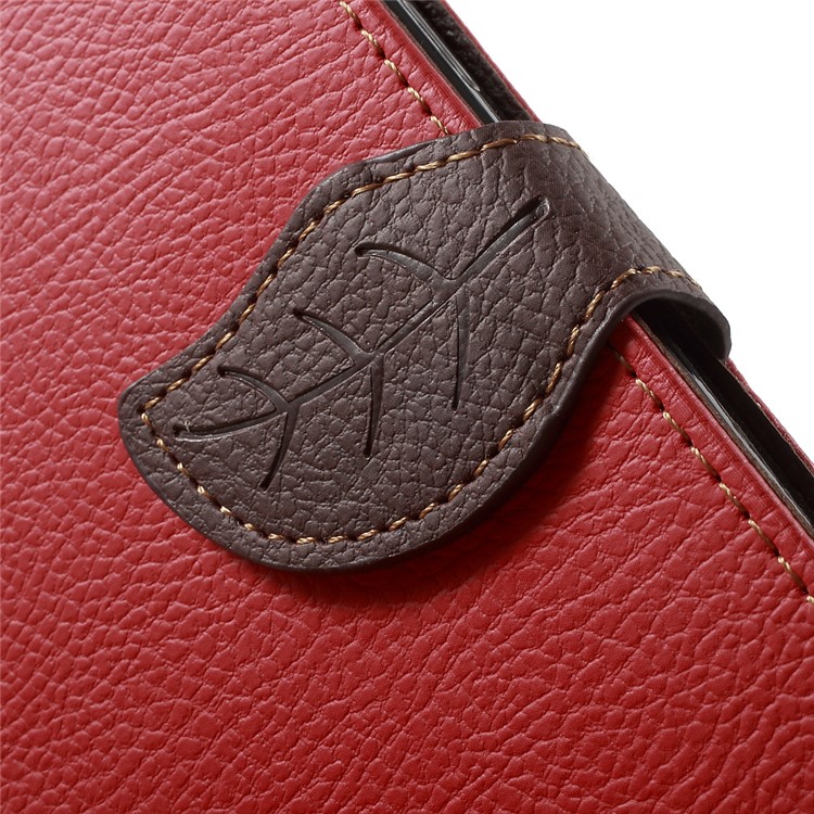 Leaf Flip Stand Wallet Leather Cover for Samsung Galaxy A5 SM-A500F - Red-9