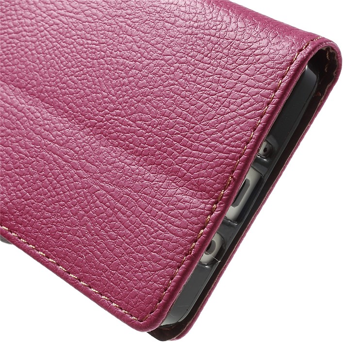 Leaf Flip Wallet PU Leather Shell for Samsung Galaxy A5 SM-A500F - Rose-9