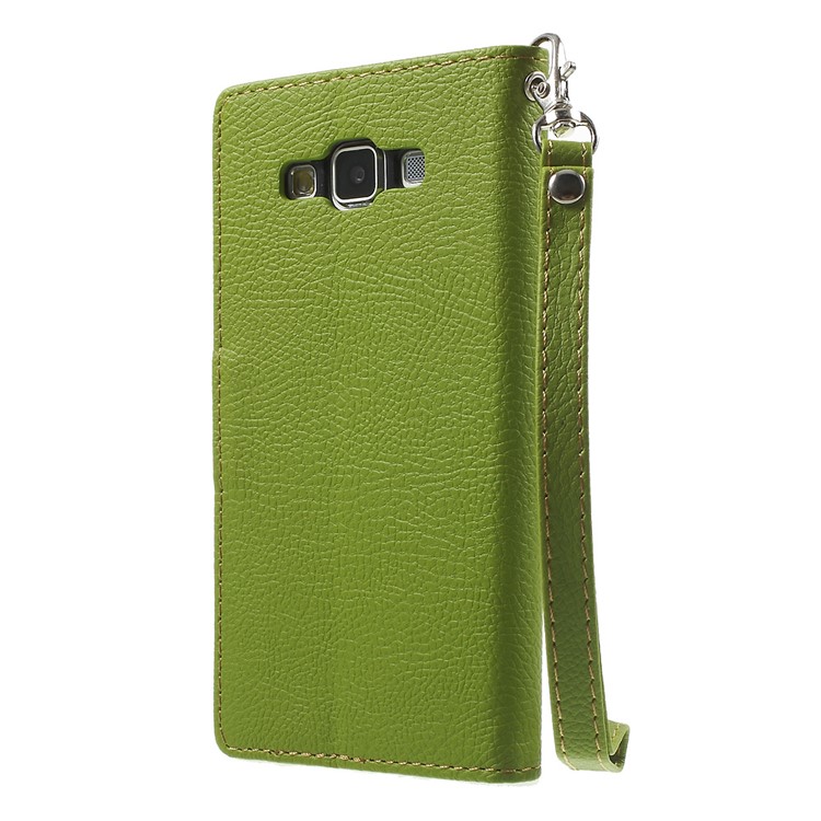 Leaf Magnetic Wallet Leatherette Case for Samsung Galaxy A5 SM-A500F - Green-2