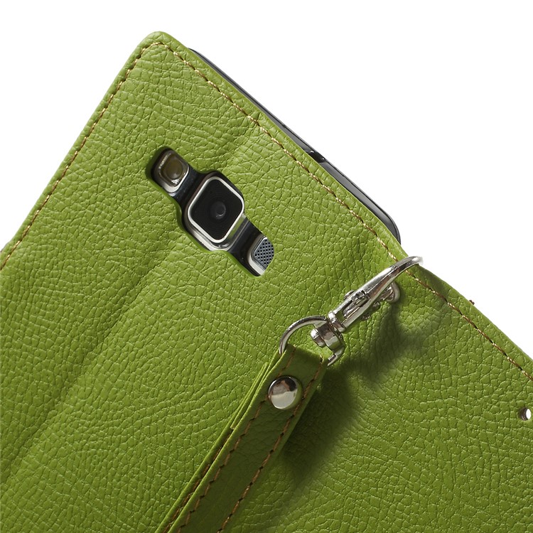 Leaf Magnetic Wallet Leatherette Case for Samsung Galaxy A5 SM-A500F - Green-7