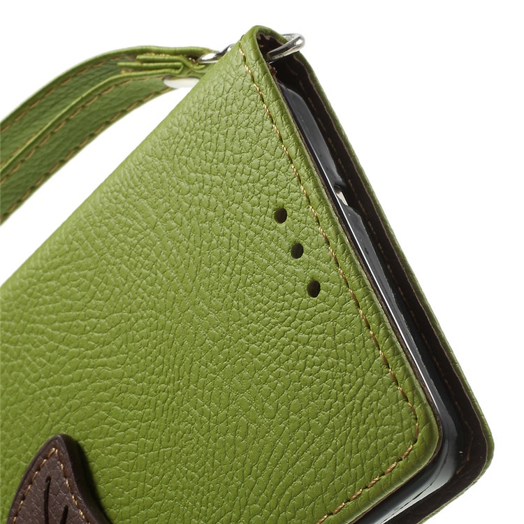 Leaf Magnetic Wallet Leatherette Case for Samsung Galaxy A5 SM-A500F - Green-8