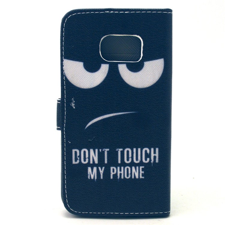 Wallet Leather Stand Case for Galaxy S6 edge G925 - Do not Touch My Phone-2