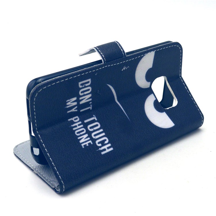 Wallet Leather Stand Case for Galaxy S6 edge G925 - Do not Touch My Phone-6