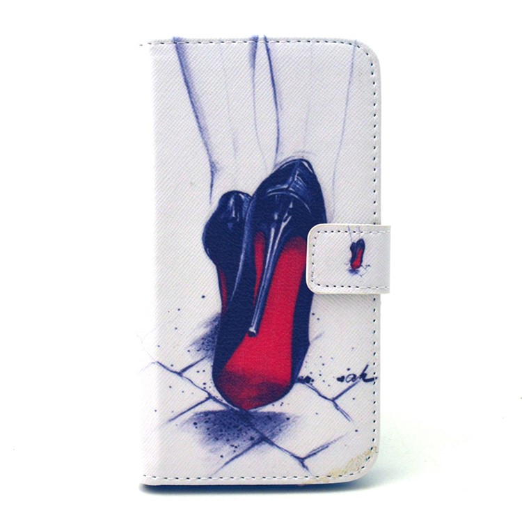 Wallet Leather Stand Cover Case for Galaxy S6 edge G925 - High-heeled Shoes-1