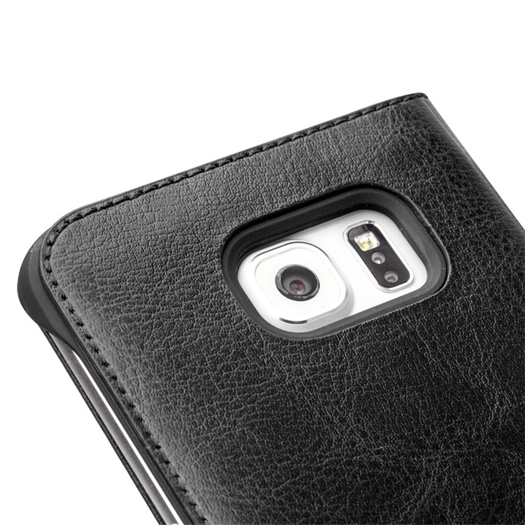 QIALINO Genuine Leather Case for Samsung Galaxy S6 edge G925 - Black-2