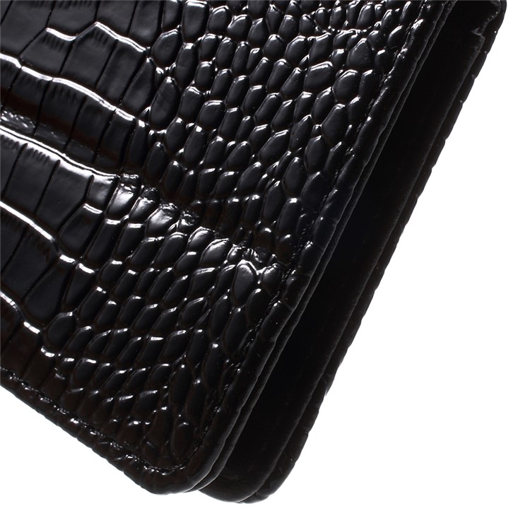 Crocodile Texture Leather Wallet Cover for Samsung Galaxy J7 SM-J700F with Strap and Stand - Black-9