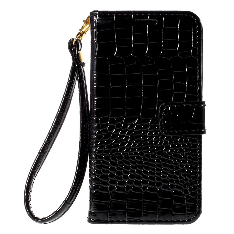 Crocodile Texture Leather Wallet Cover for Samsung Galaxy J5 SM-J500F with Strap and Stand - Black-3