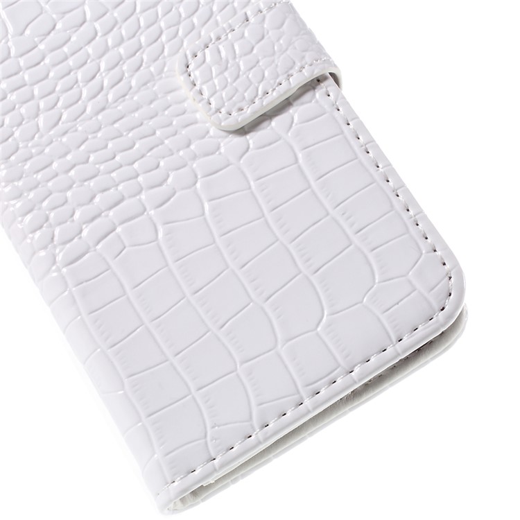 Crocodile Texture Leather Wallet Case for Samsung Galaxy J5 SM-J500F with Strap and Stand - White-7