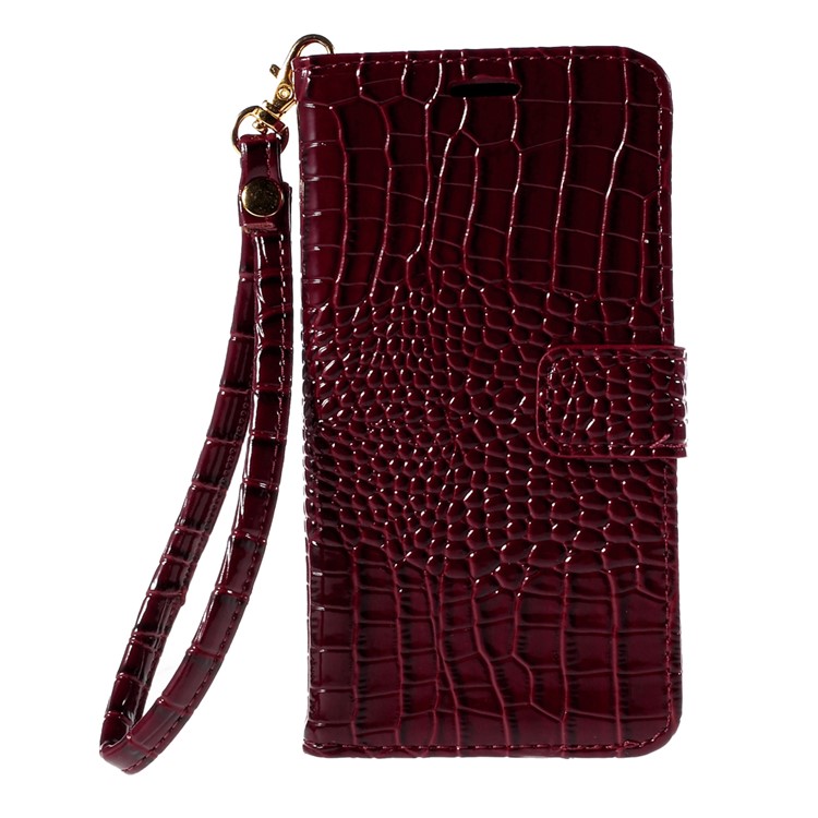 Crocodile Texture Leather Wallet Cover for Samsung Galaxy J5 SM-J500F with Strap and Stand - Red-3