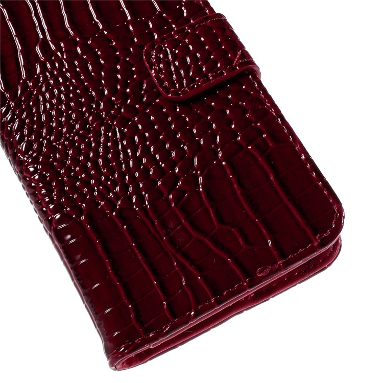 Crocodile Texture Leather Wallet Cover for Samsung Galaxy J5 SM-J500F with Strap and Stand - Red-7
