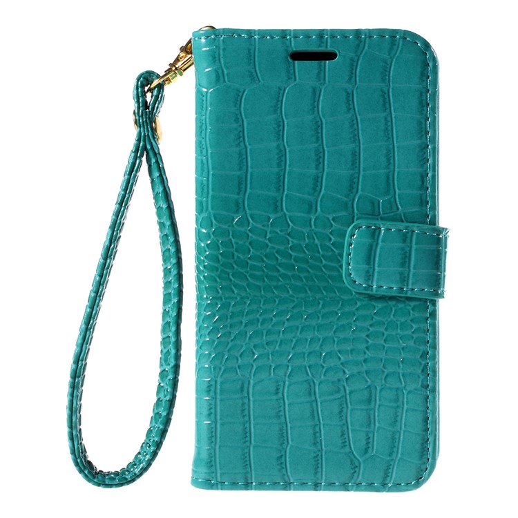 Crocodile Texture Leather Card Holder Cover for Samsung Galaxy J5 SM-J500F with Strap and Stand - Blue-3