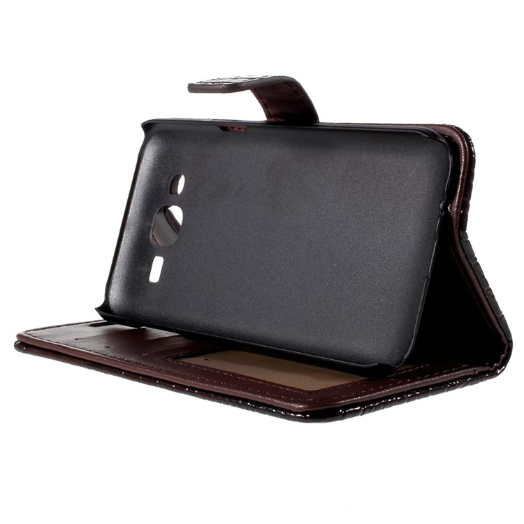 Crocodile Texture Leather Wallet Shell for Samsung Galaxy J5 SM-J500F with Strap and Stand - Brown-4