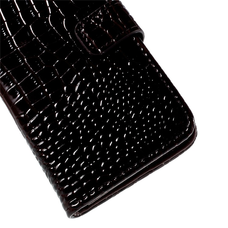 Crocodile Texture Leather Wallet Shell for Samsung Galaxy J5 SM-J500F with Strap and Stand - Brown-7