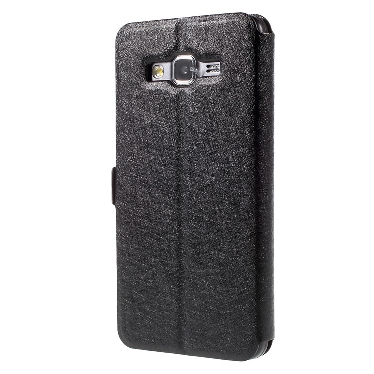 Leather Case for Samsung Galaxy Grand Prime SM-G530H Dual View Window - Black-2