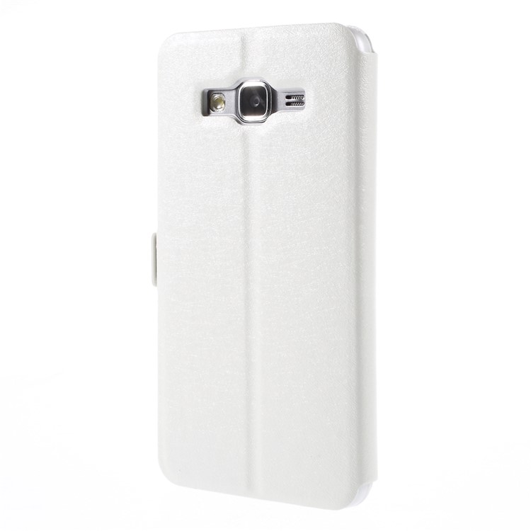 Leather Phone Case for Samsung Galaxy Grand Prime SM-G530H Dual View Window - White-2