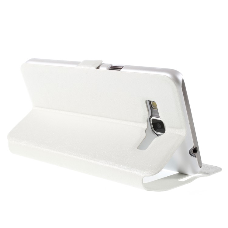 Leather Phone Case for Samsung Galaxy Grand Prime SM-G530H Dual View Window - White-5