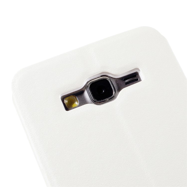 Leather Phone Case for Samsung Galaxy Grand Prime SM-G530H Dual View Window - White-9