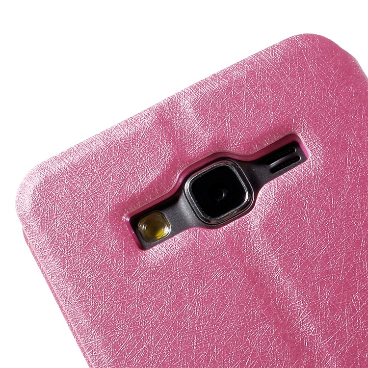 Leather Protective Case for Samsung Galaxy Grand Prime SM-G530H Dual View Window - Rose-9