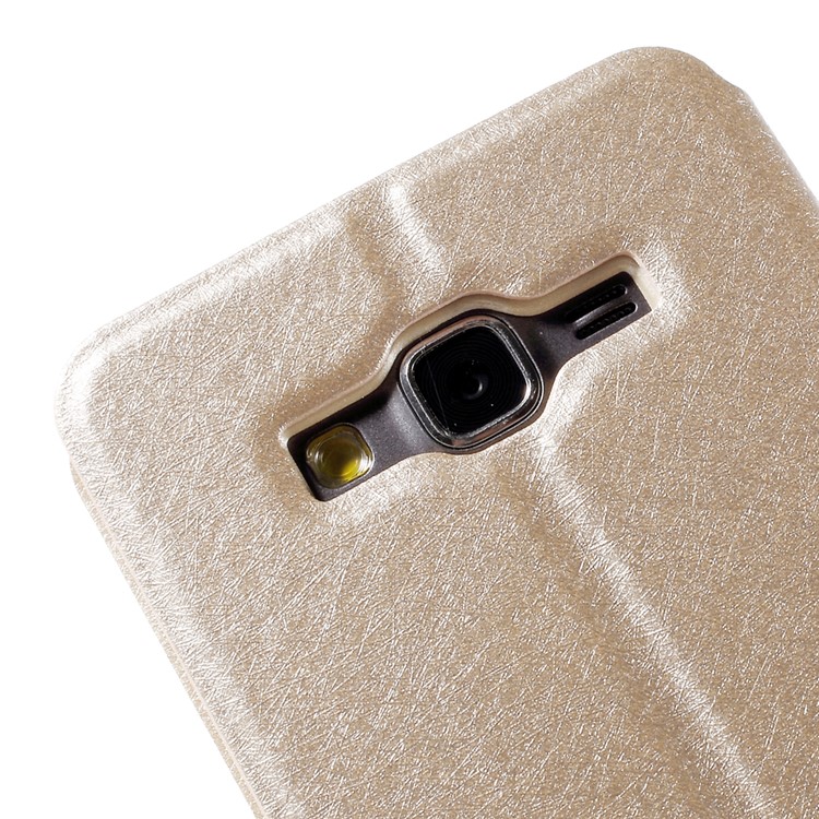 Leather Case for Samsung Galaxy Grand Prime SM-G530H Dual View Window - Champagne-9