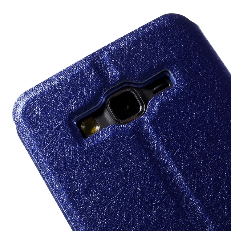 Leather Phone Case for Samsung Galaxy Grand Prime SM-G530H Dual View Window - Blue-9
