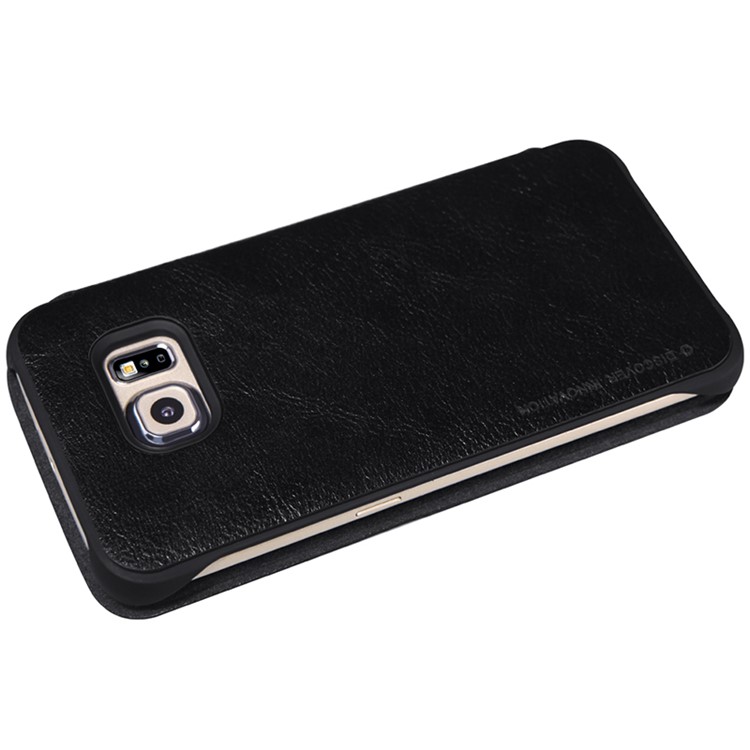 NILLKIN Qin Series Leather Case for Samsung Galaxy S6 edge G925 with Card Slot - Black-4