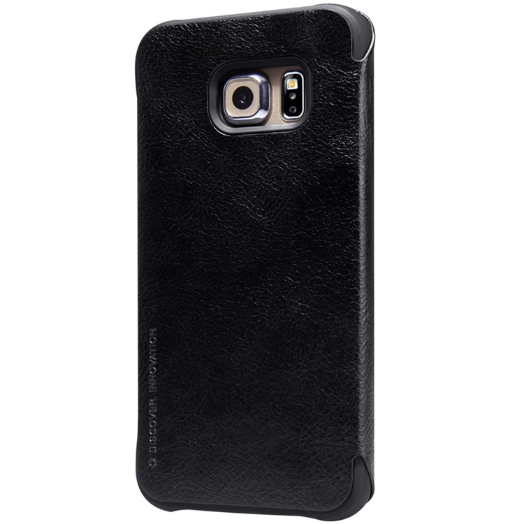 NILLKIN Qin Series Leather Case for Samsung Galaxy S6 edge G925 with Card Slot - Black-5