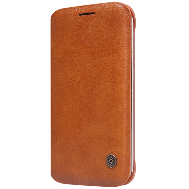 Nillkin Qin Series Case de Tarjetas de Cuero Para Samsung Galaxy S6 Edge G925 - Marrón