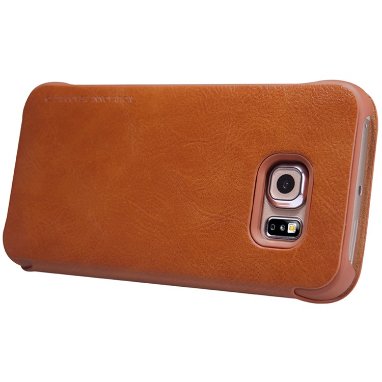 NILLKIN Qin Series Leather Card Holder Case for Samsung Galaxy S6 edge G925 - Brown-4