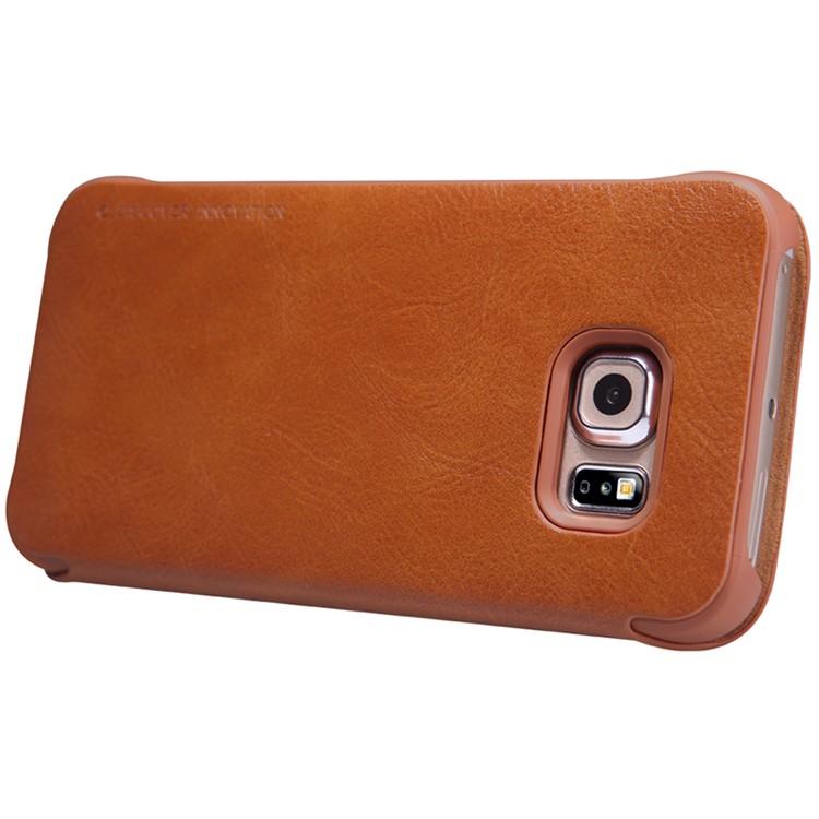 Nillkin Qin Series Case de Tarjetas de Cuero Para Samsung Galaxy S6 Edge G925 - Marrón