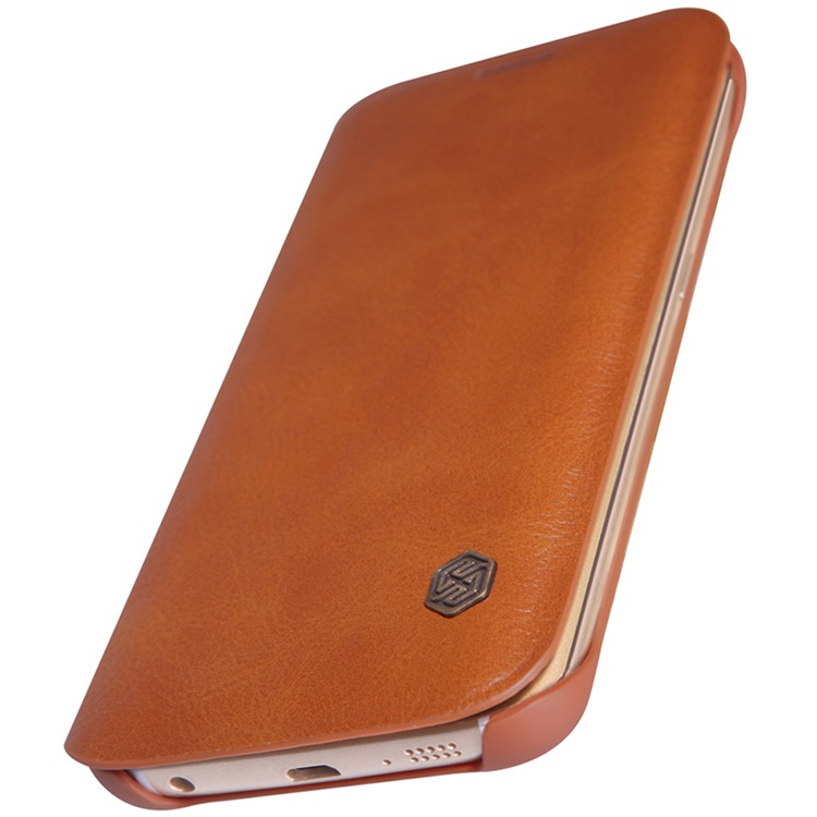 NILLKIN Qin Series Leather Card Holder Case for Samsung Galaxy S6 edge G925 - Brown-5