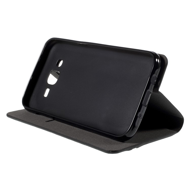 Two-color Leather Stand Case for Samsung Galaxy J5 SM-J500F with Card Slot - Black-4