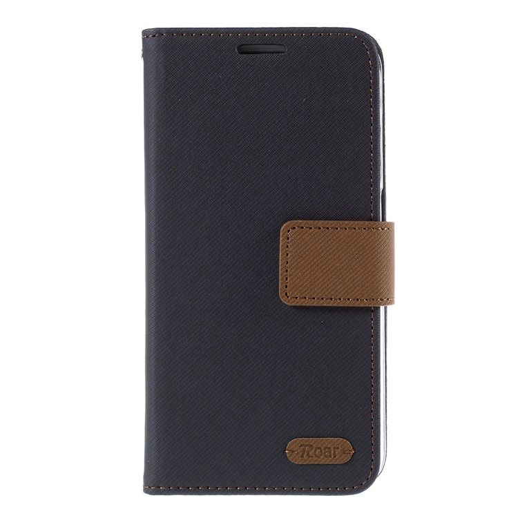 ROAR KOREA Twill Leather Wallet Case for Samsung Galaxy S6 G920 - Black-3