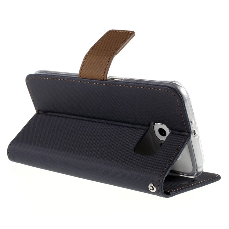 ROAR KOREA Twill Leather Wallet Case for Samsung Galaxy S6 G920 - Black-5