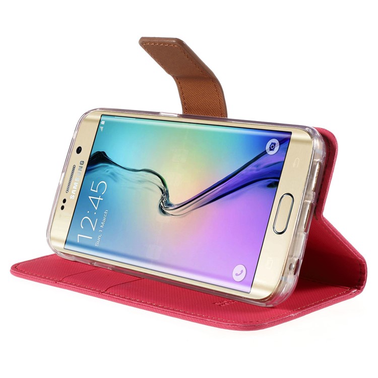 ROAR KOREA Twill Leather Magnetic Case para Samsung Galaxy S6 edge G925 - flecha-4