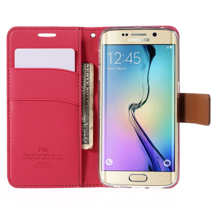 ROAR KOREA Twill Leather Magnetic Case para Samsung Galaxy S6 edge G925 - flecha-6
