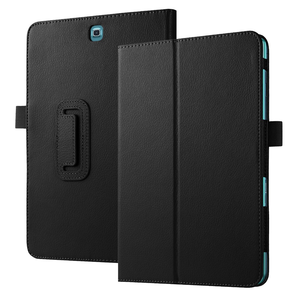 Litchi Skin Leather Case for Samsung Galaxy Tab A 9.7 T550 T555 with Stand - Black-3