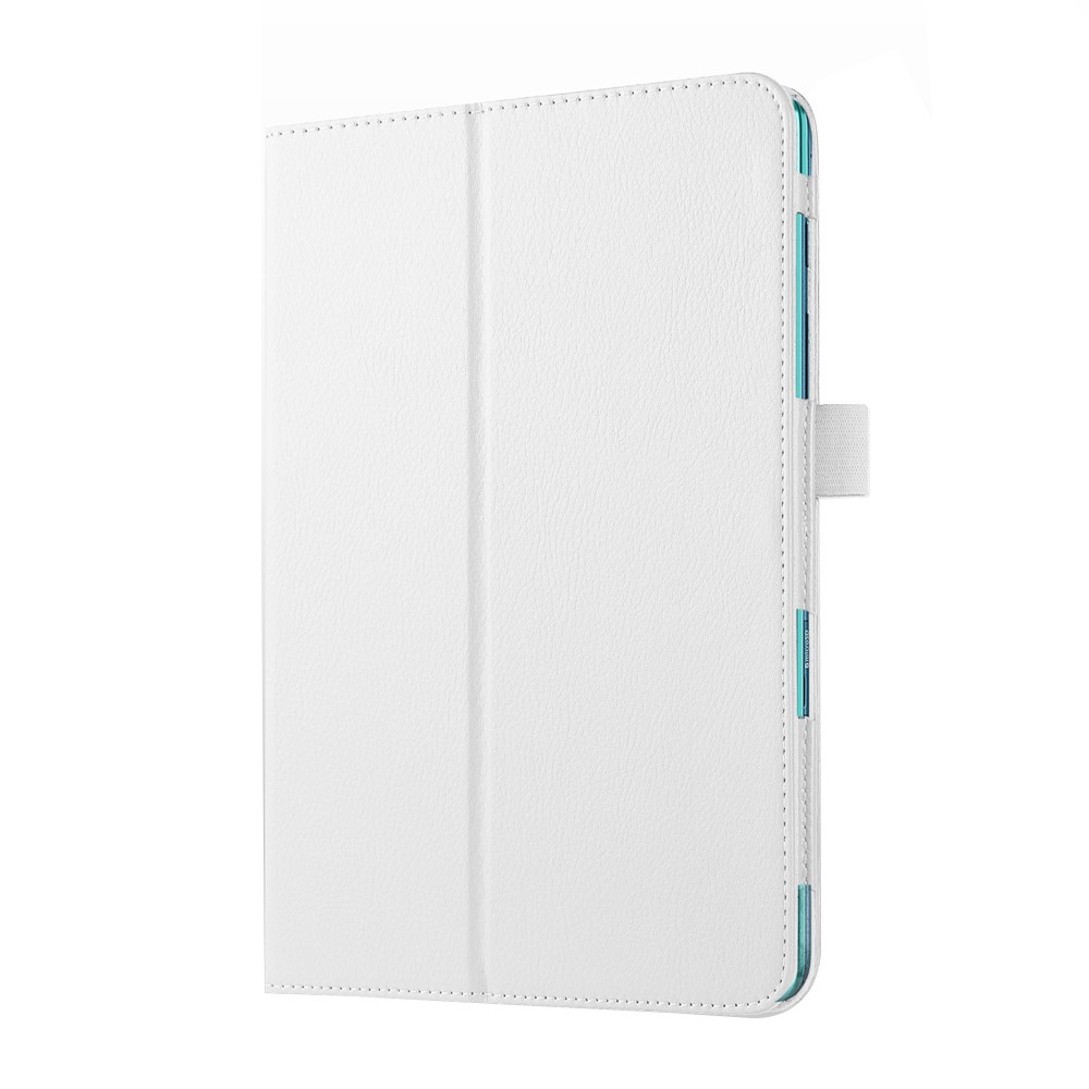 Litchi Skin Leather Cover for Samsung Galaxy Tab A 9.7 T550 T555 with Stand - White-2