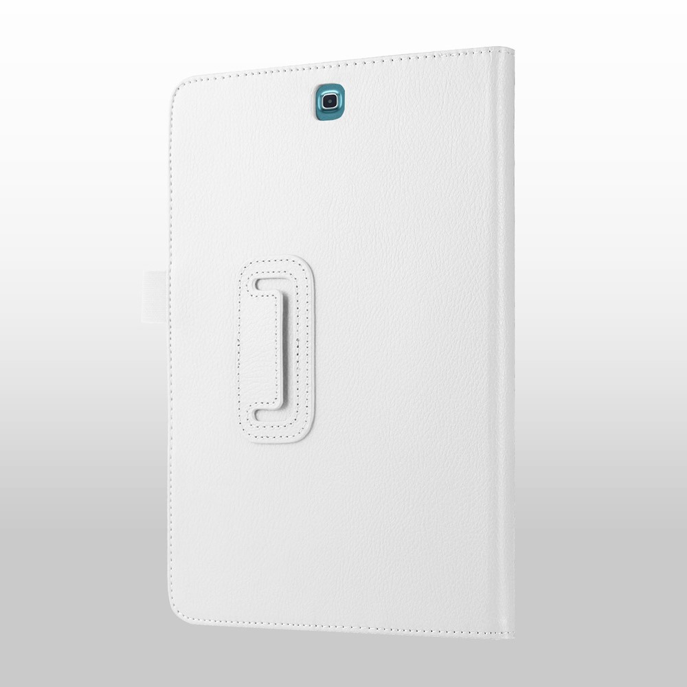 Litchi Skin Leather Cover for Samsung Galaxy Tab A 9.7 T550 T555 with Stand - White-3