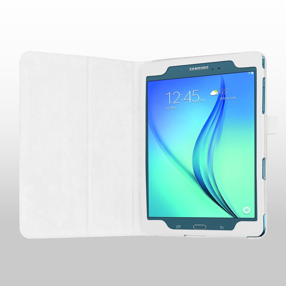 Litchi Skin Leather Cover for Samsung Galaxy Tab A 9.7 T550 T555 with Stand - White-4
