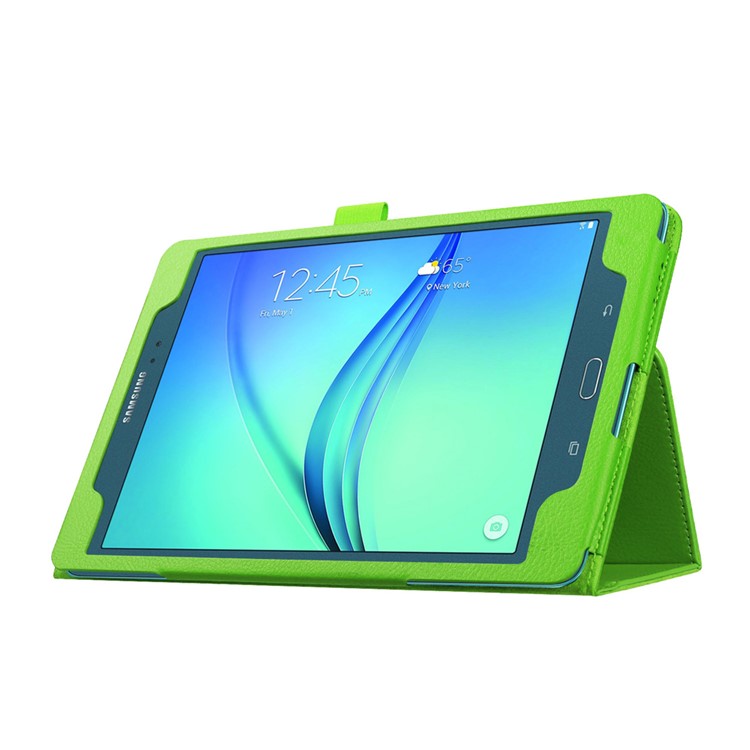 Litchi Skin Leather Protective Case for Samsung Galaxy Tab A 9.7 T550 T555 with Stand - Green-4