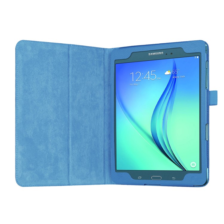 Litchi Skin Folio Leather Stand Cover for Samsung Galaxy Tab A 9.7 T550 T555 - Baby Blue-3