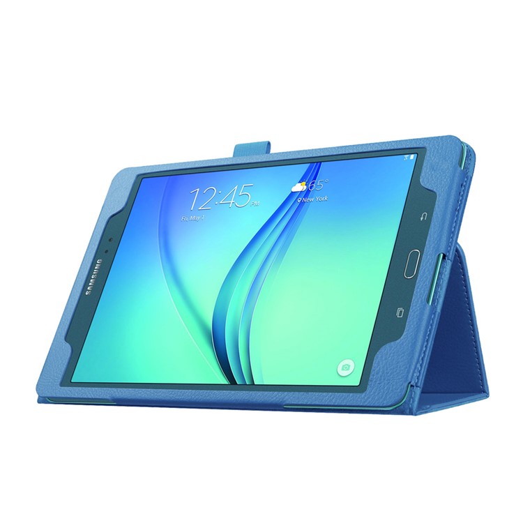 Litchi Skin Folio Leather Stand Cover for Samsung Galaxy Tab A 9.7 T550 T555 - Baby Blue-4