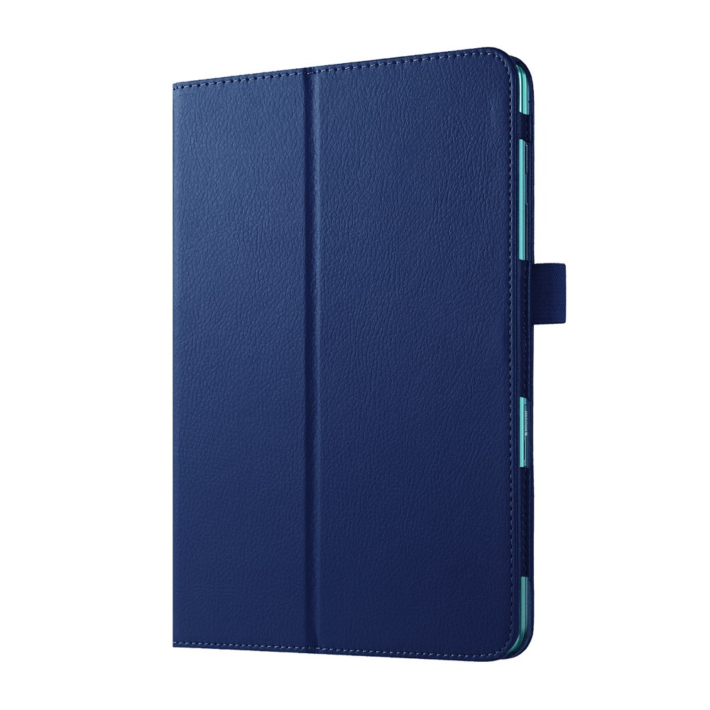 Litchi Skin Folio le Cuir Stand Casse Pour Samsung Galaxy Tab A 9,7 T550 T555 - Bleu Foncé-2